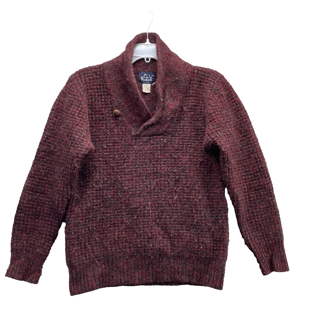 Vintage Woolrich 100% Wool Sweater Mens Medium Preppy Academia 90s Classic Cabin
